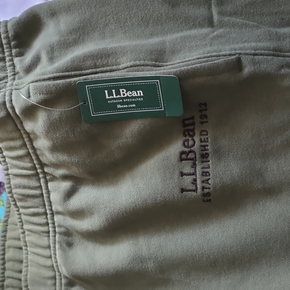 NWT LL BEAN 1912 Jogger Sweat pant  Deep Olive Green 30" length Medium / Small